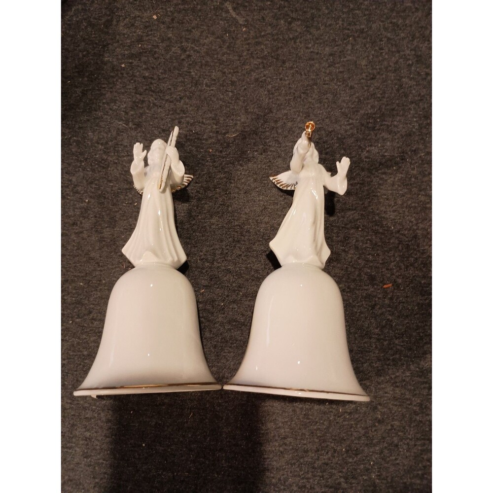 Enesco 2 Angel Bells White Porcelain